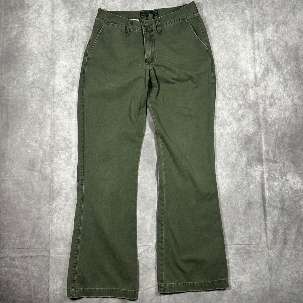 Abercrombie‎ & Fitch Olive Green Flare Pants Women's 6 Cotton Twill Y2K Utility
